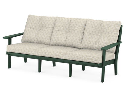 POLYWOOD® Lakeside Deep Seating Sofa in Green / Solve Linen
