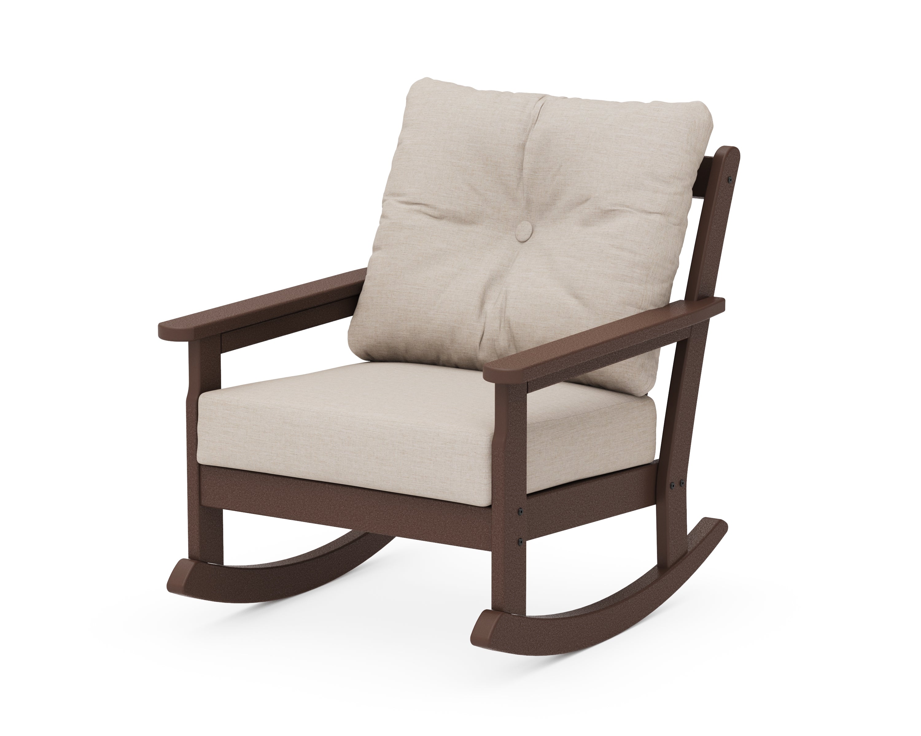 POLYWOOD® Vineyard Deep Seating Rocking Chair in Mahogany / Cast Ash