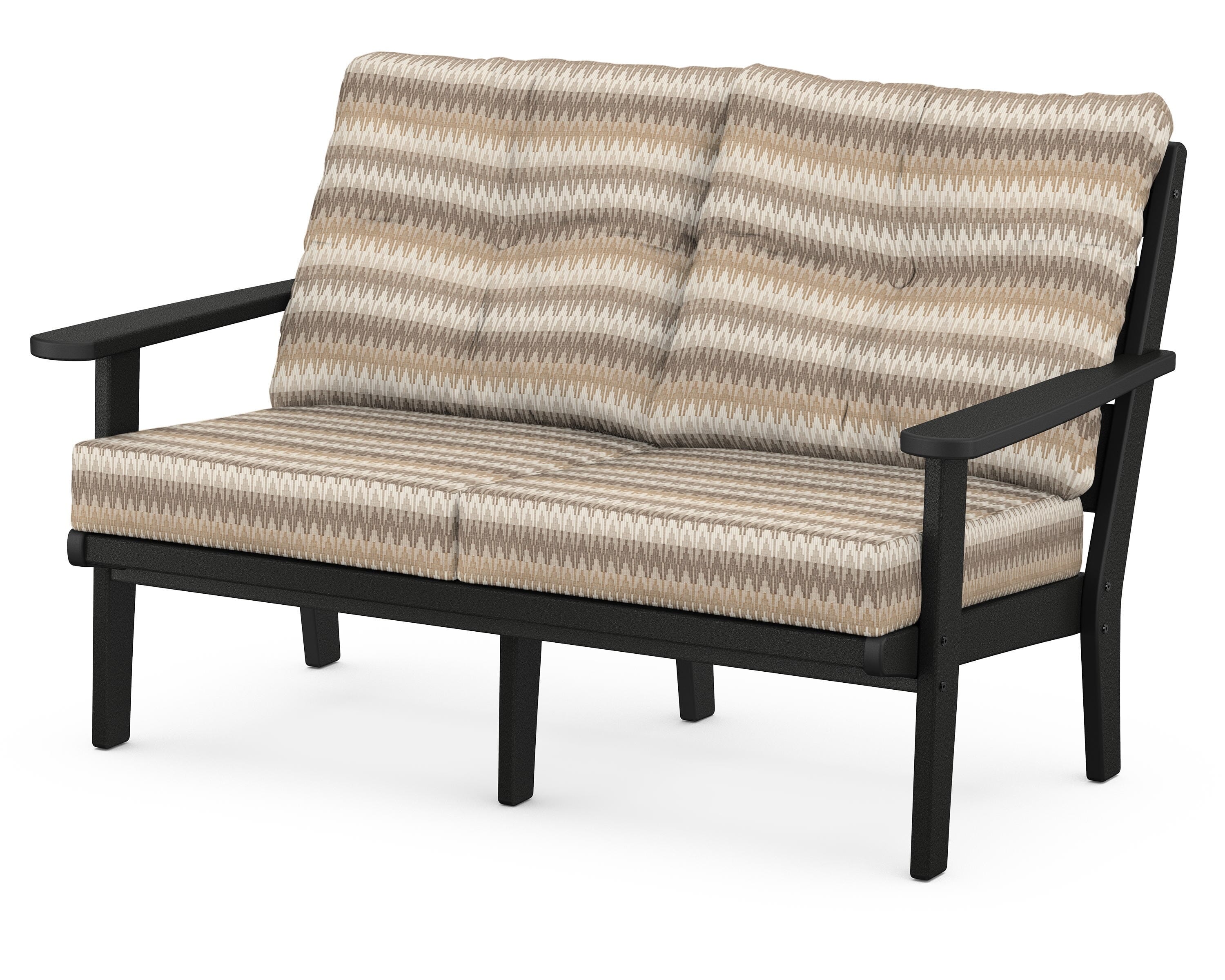 POLYWOOD® Lakeside Deep Seating Loveseat in Black / Valley Dune