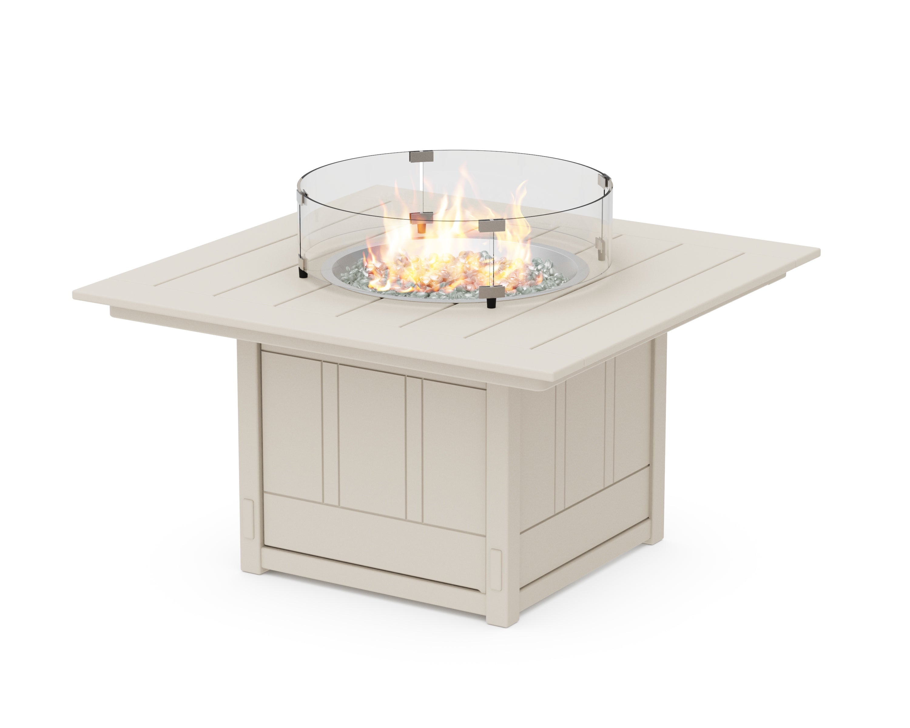 Martha Stewart by POLYWOOD® Acadia Square 42” Fire Pit Table in Sand