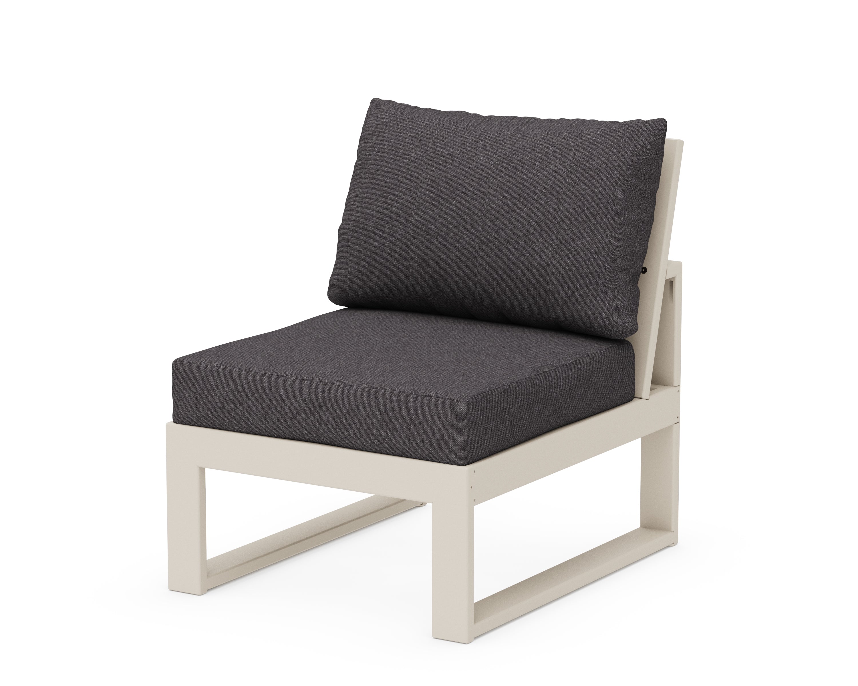 Unbranded Modular Armless Chair in Sand / Ash Charcoal
