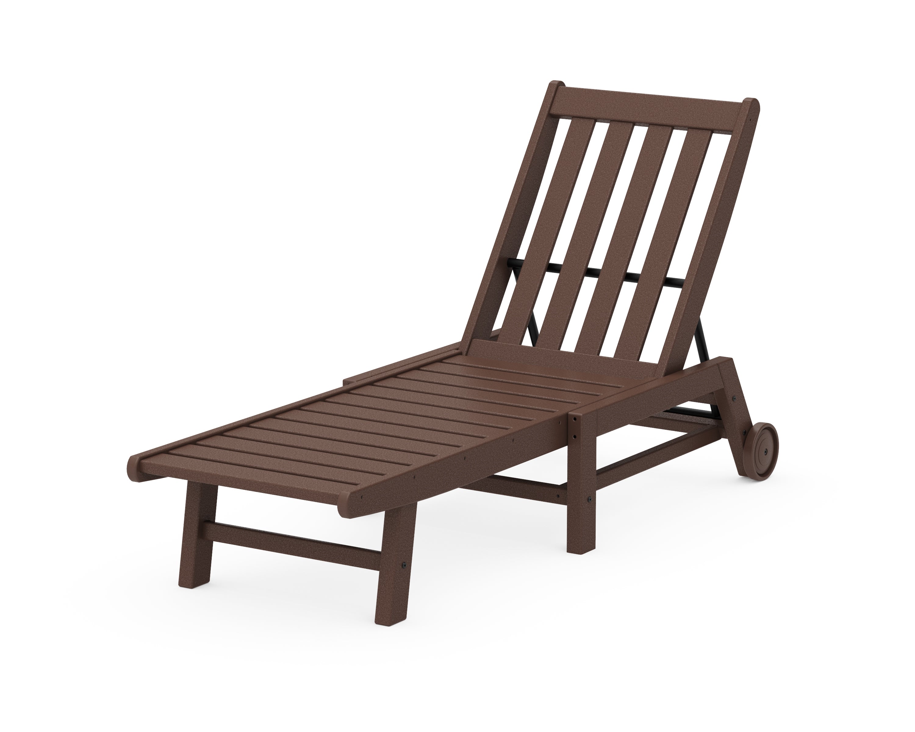 POLYWOOD® Vineyard Chaise with Wheels in Mahogany
