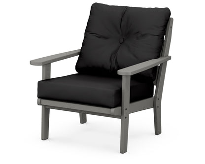 POLYWOOD® Lakeside Deep Seating Chair in Slate Grey / Canvas Black