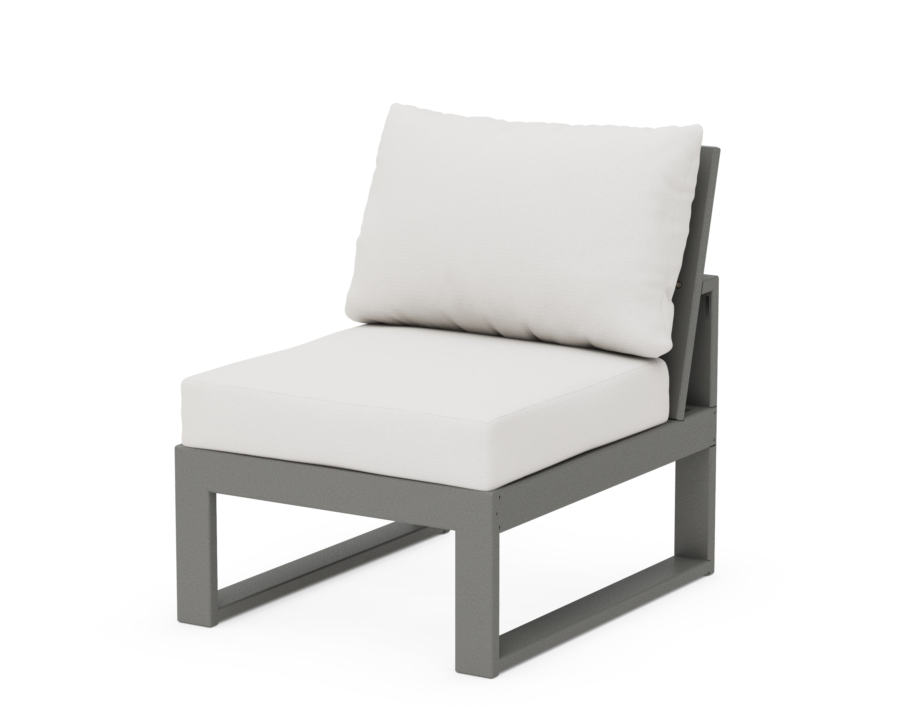 Unbranded Modular Armless Chair in Slate Grey / Natural Linen
