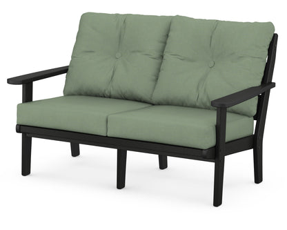 POLYWOOD® Lakeside Deep Seating Loveseat in Black / Exhale Rainwashed