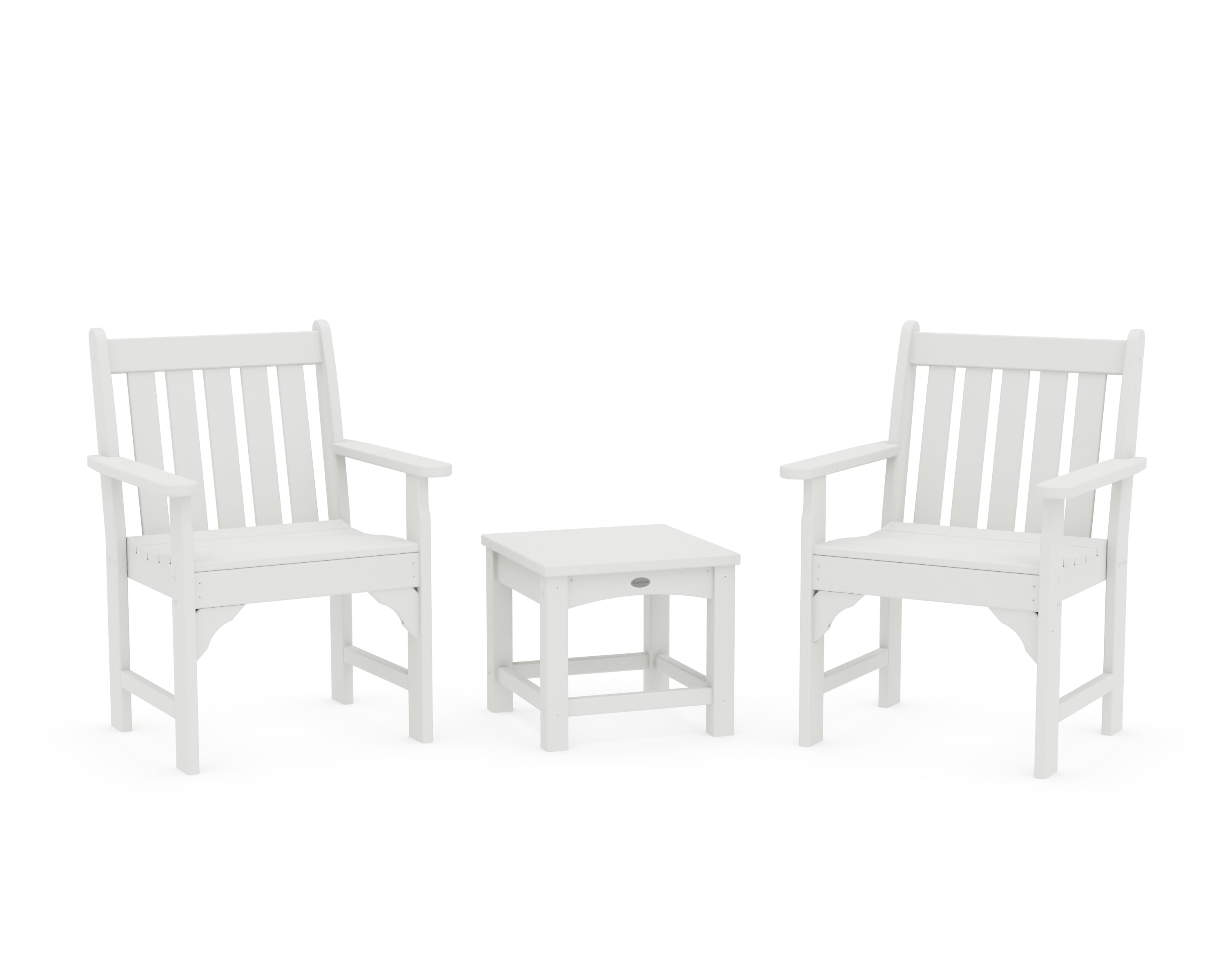 POLYWOOD® Vineyard 3-Piece Garden Chair Set in White