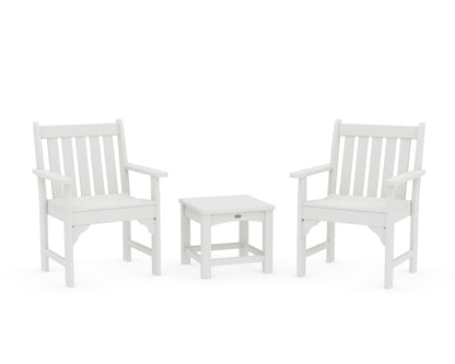 POLYWOOD® Vineyard 3-Piece Garden Chair Set in White