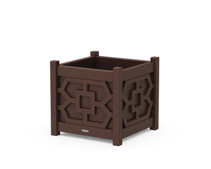 Martha Stewart by POLYWOOD® Chinoiserie Large Square Planter Box in Mahogany