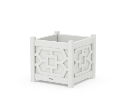 Martha Stewart by POLYWOOD® Chinoiserie Large Square Planter Box in White