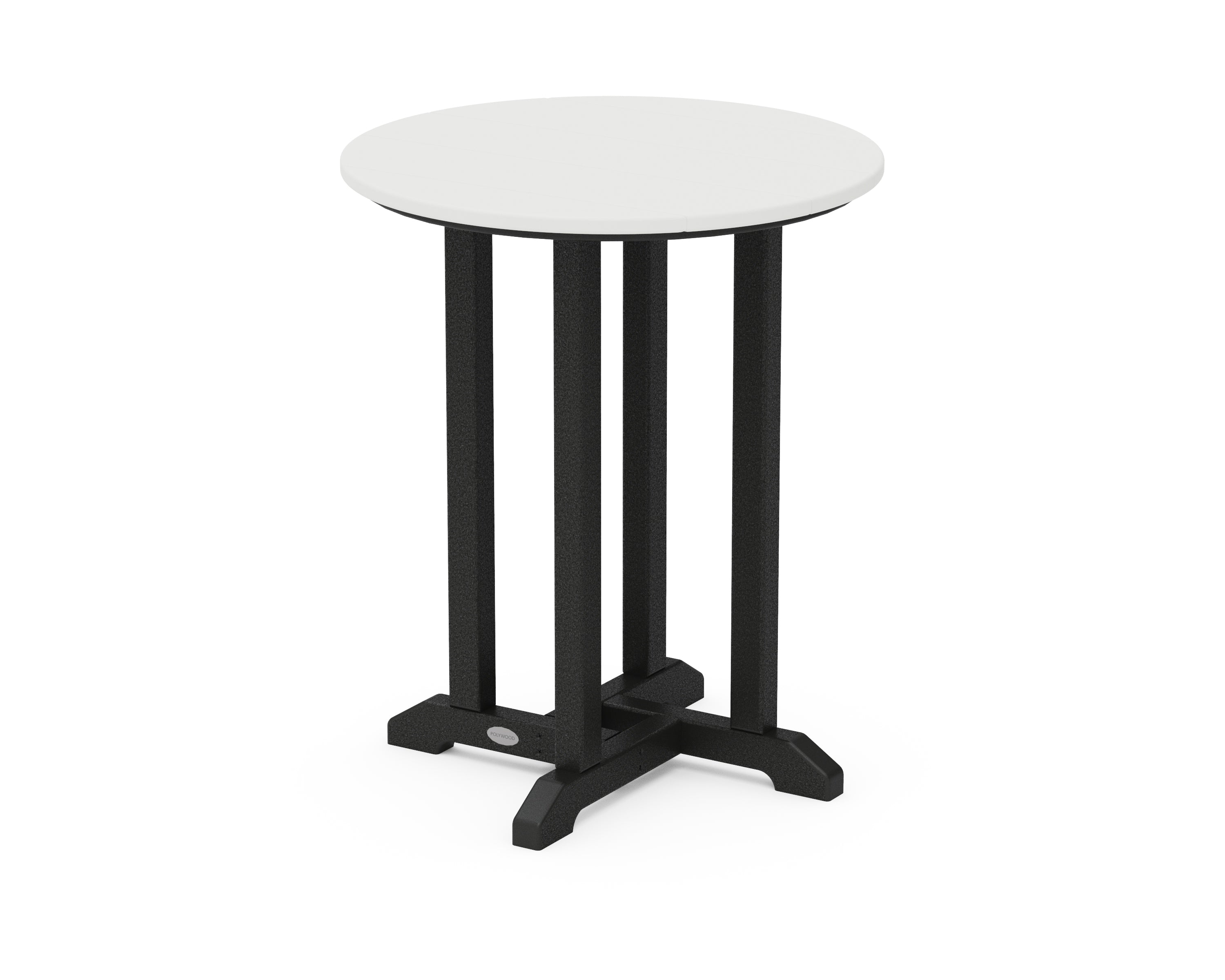 POLYWOOD® Contempo 24" Round Dining Table in Black / White