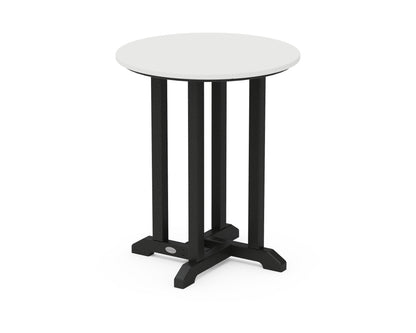 POLYWOOD® Contempo 24" Round Dining Table in Black / White