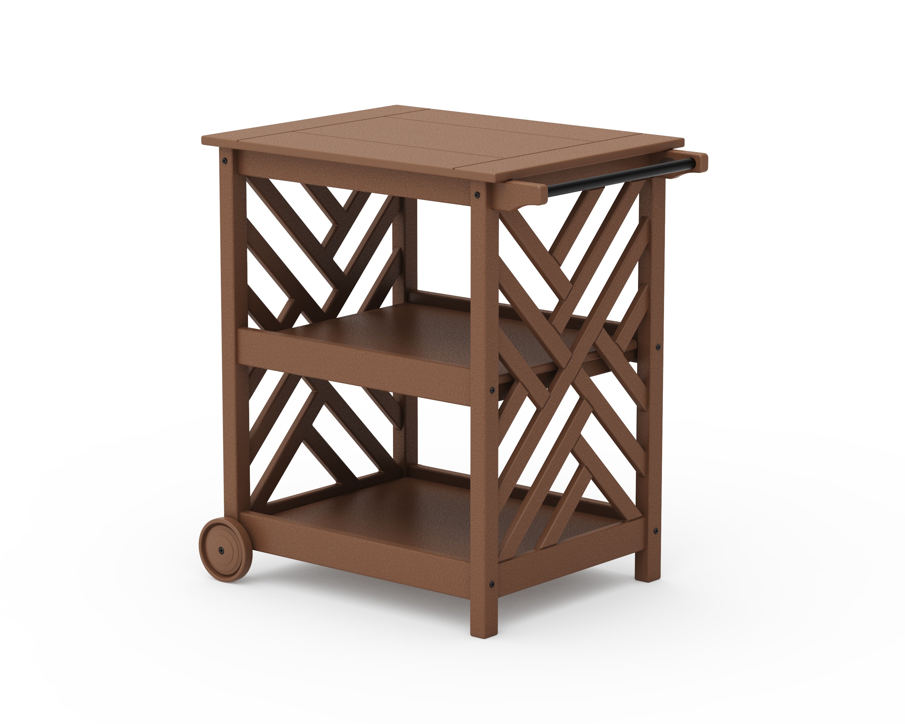 POLYWOOD® Chippendale Bar Cart in Teak