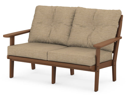POLYWOOD® Lakeside Deep Seating Loveseat in Teak / Charmer Desert