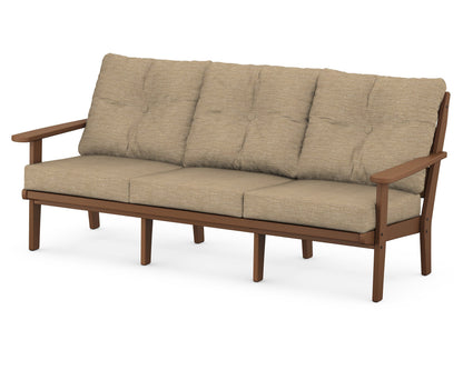 POLYWOOD® Lakeside Deep Seating Sofa in Teak / Charmer Desert