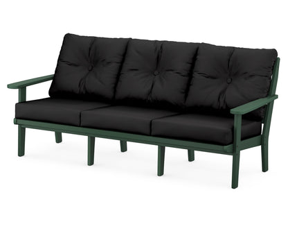 POLYWOOD® Lakeside Deep Seating Sofa in Green / Canvas Black