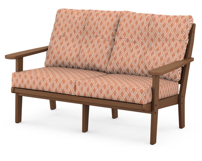 POLYWOOD® Lakeside Deep Seating Loveseat in Teak / Solve Clay