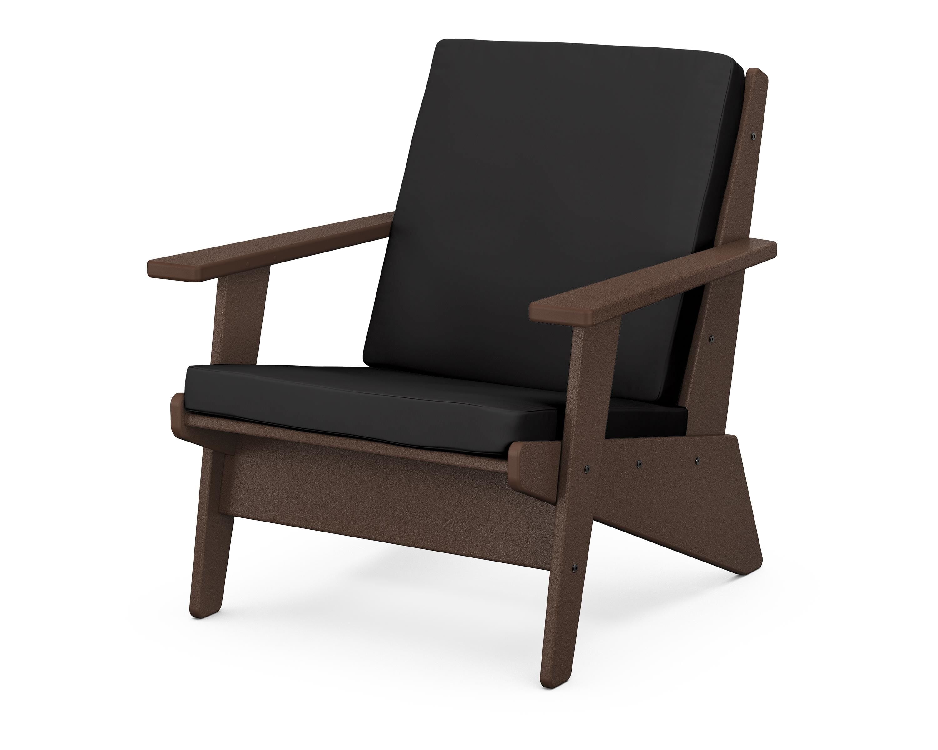 POLYWOOD® Riviera Modern Lounge Chair in Mahogany / Canvas Black