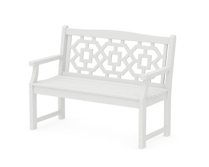 Martha Stewart by POLYWOOD® Chinoiserie 48" Garden Bench in White