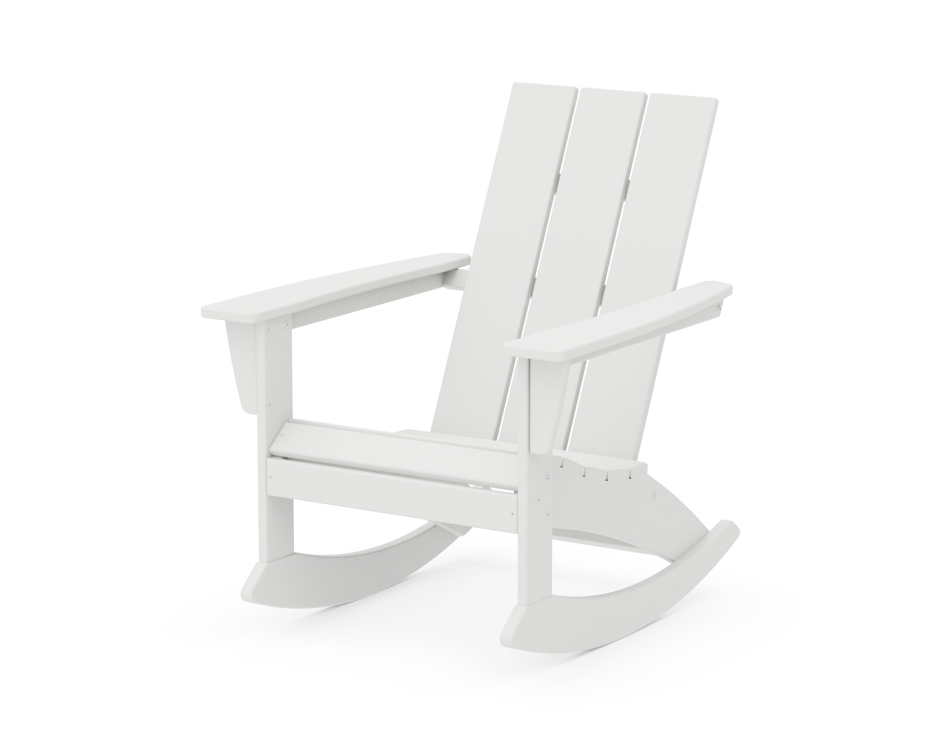 POLYWOOD® Modern Adirondack Rocking Chair in White