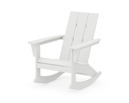 POLYWOOD® Modern Adirondack Rocking Chair in White
