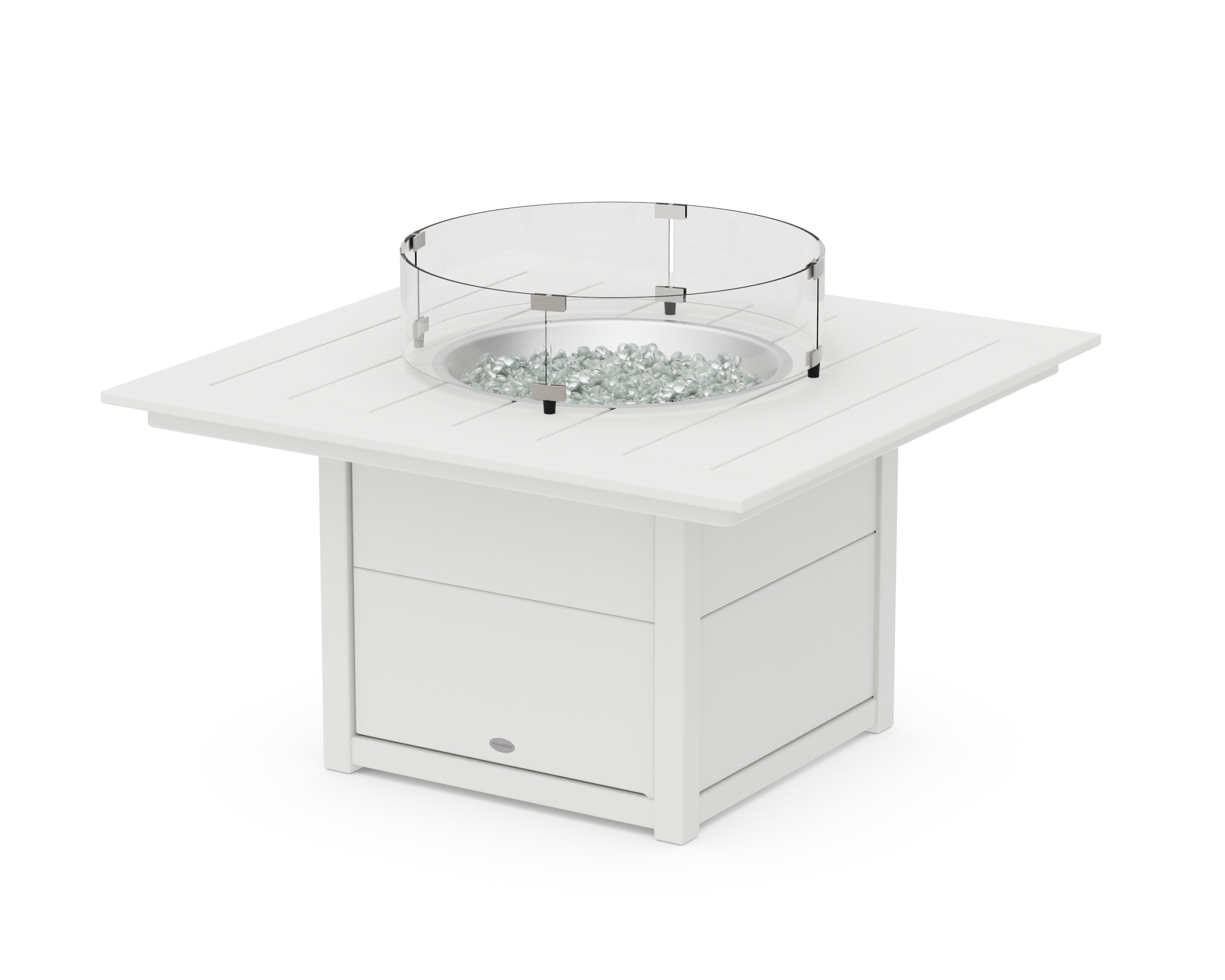 POLYWOOD® Square 42" Fire Pit Table in White