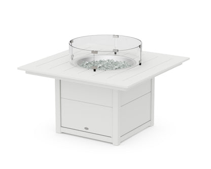 POLYWOOD® Square 42" Fire Pit Table in White