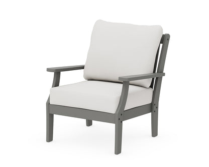 POLYWOOD® Braxton Deep Seating Chair in Slate Grey / Natural Linen