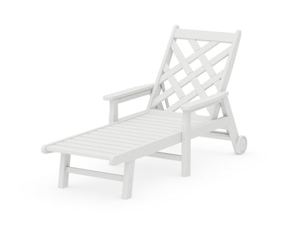 Country Living Wovendale Chaise with Arms and Wheels in White