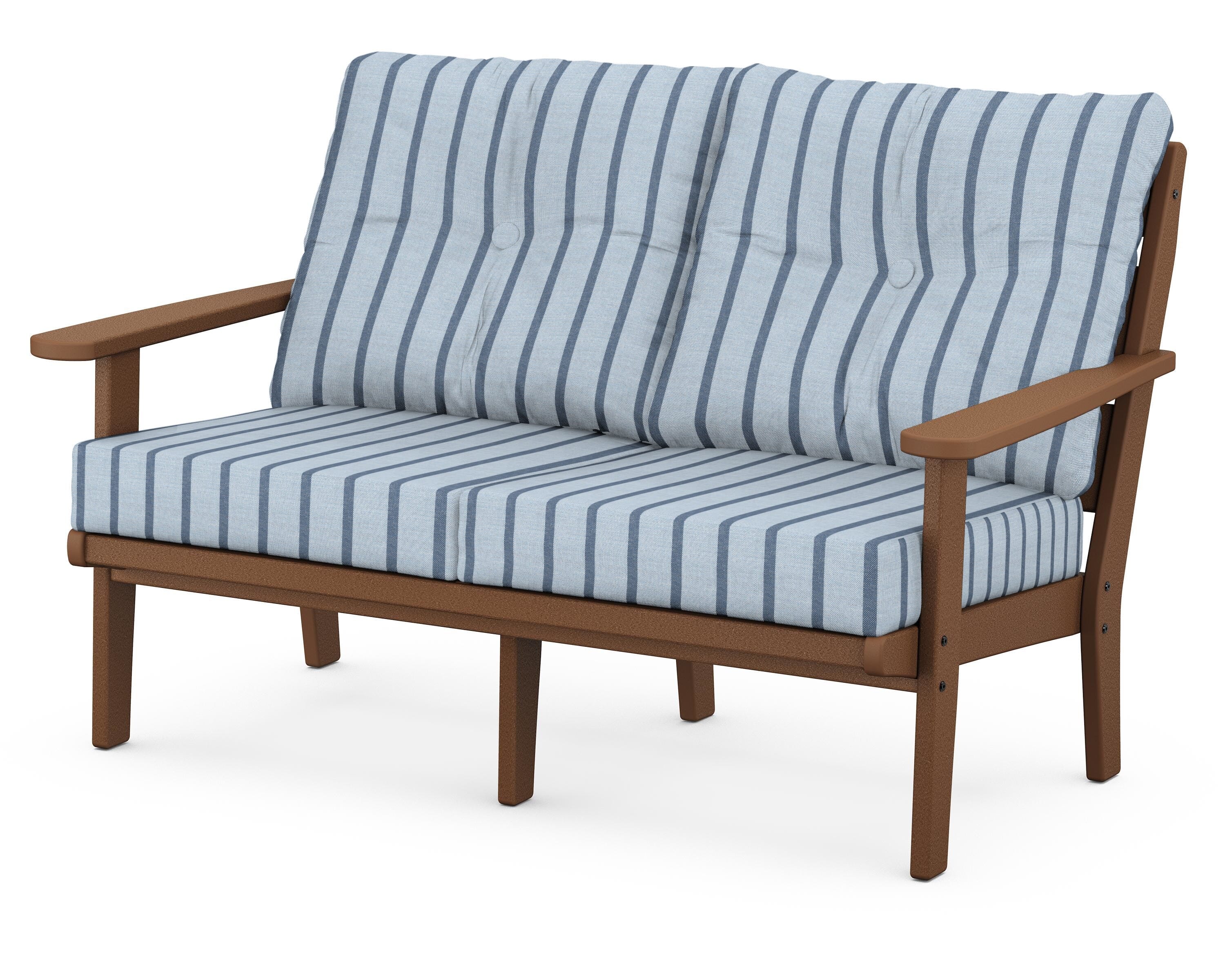 POLYWOOD® Lakeside Deep Seating Loveseat in Teak / Unwind Sky