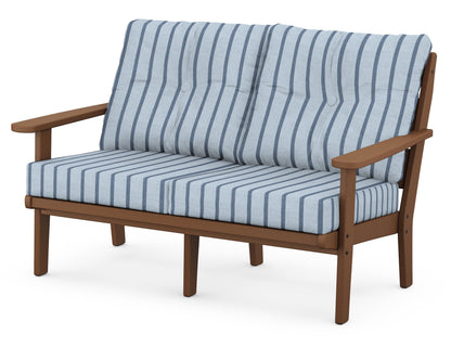 POLYWOOD® Lakeside Deep Seating Loveseat in Teak / Unwind Sky