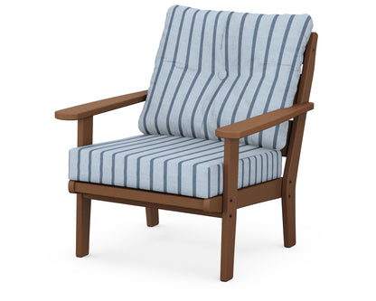 POLYWOOD® Lakeside Deep Seating Chair in Teak / Unwind Sky