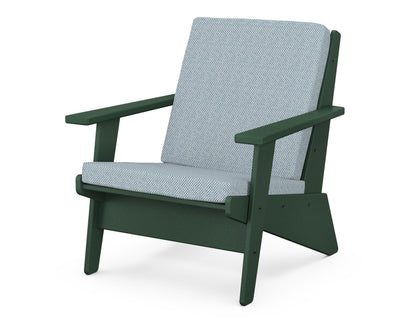 POLYWOOD® Riviera Modern Lounge Chair in Green / Exhale Sky