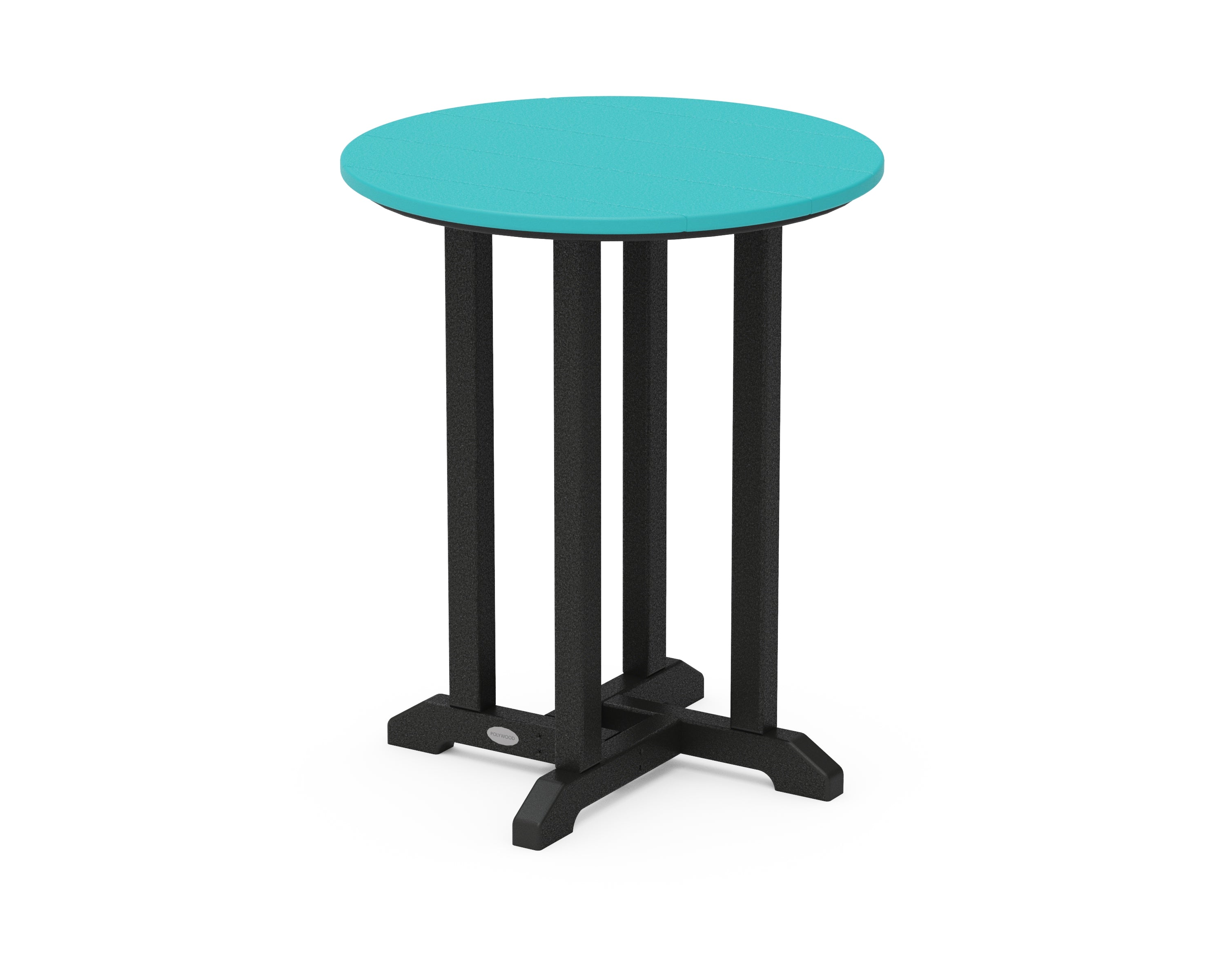 POLYWOOD® Contempo 24" Round Dining Table in Black / Aruba