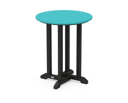 POLYWOOD® Contempo 24" Round Dining Table in Black / Aruba