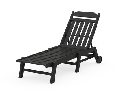 Country Living Cottage Chaise with Wheels in Black