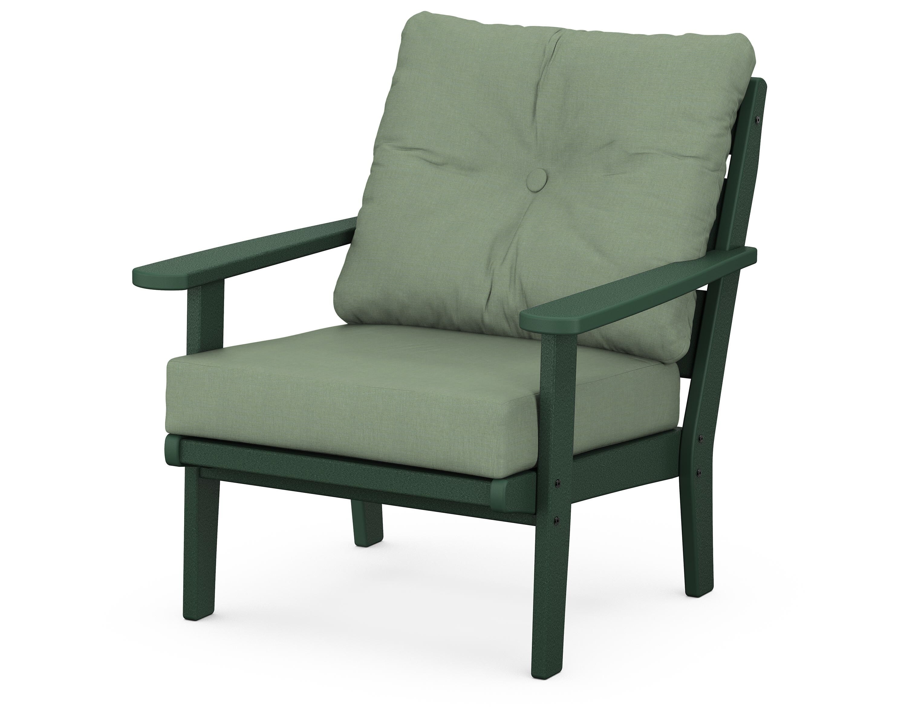 POLYWOOD® Lakeside Deep Seating Chair in Green / Exhale Rainwashed