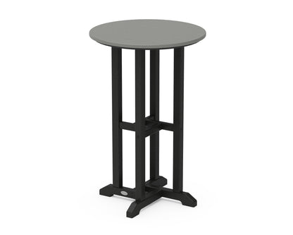 POLYWOOD® Contempo 24" Round Counter Table in Black / Slate Grey