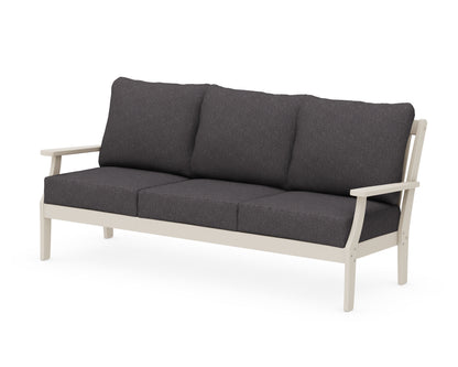 POLYWOOD® Braxton Deep Seating Sofa in Sand / Ash Charcoal
