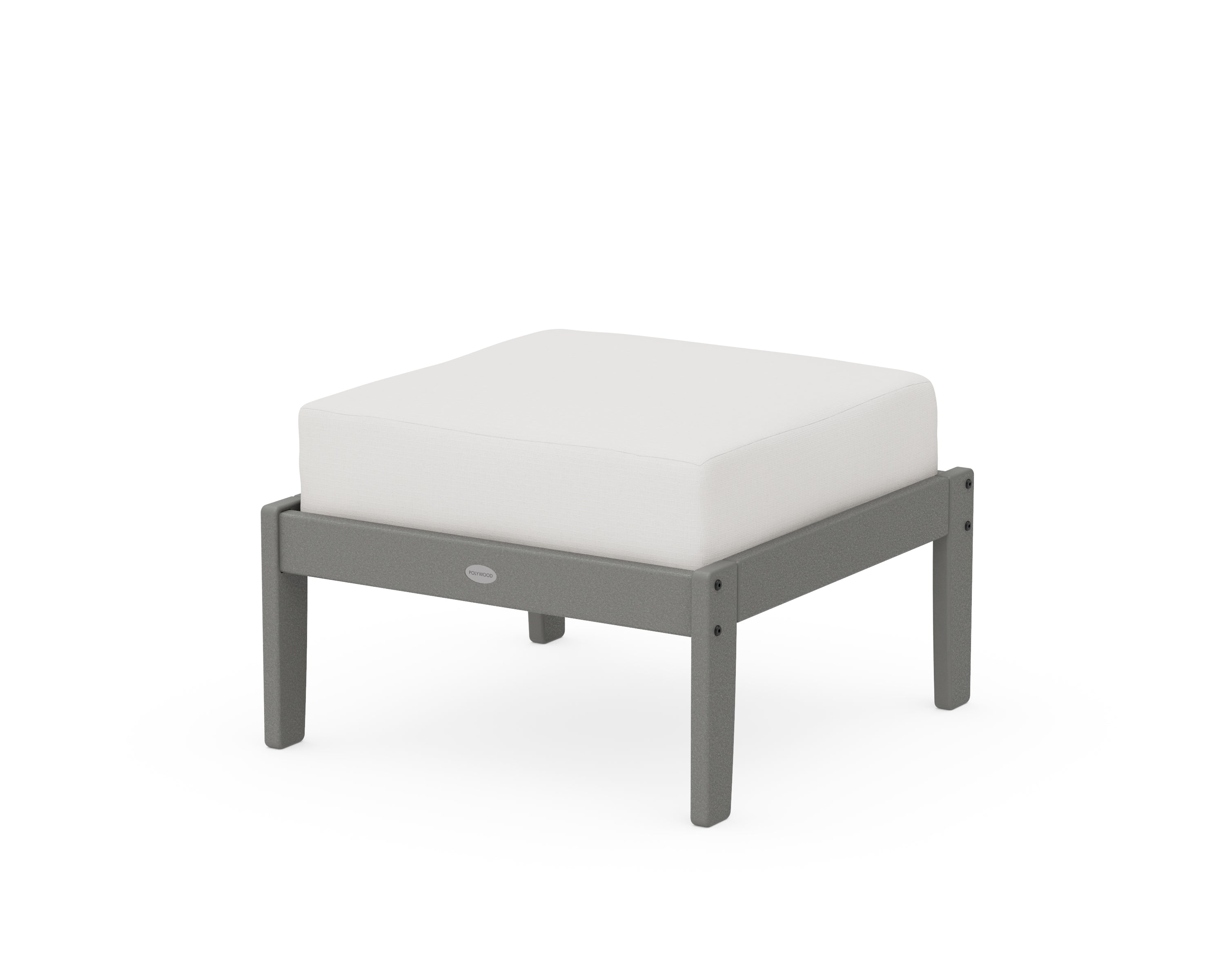 POLYWOOD® Braxton Deep Seating Ottoman in Slate Grey / Natural Linen
