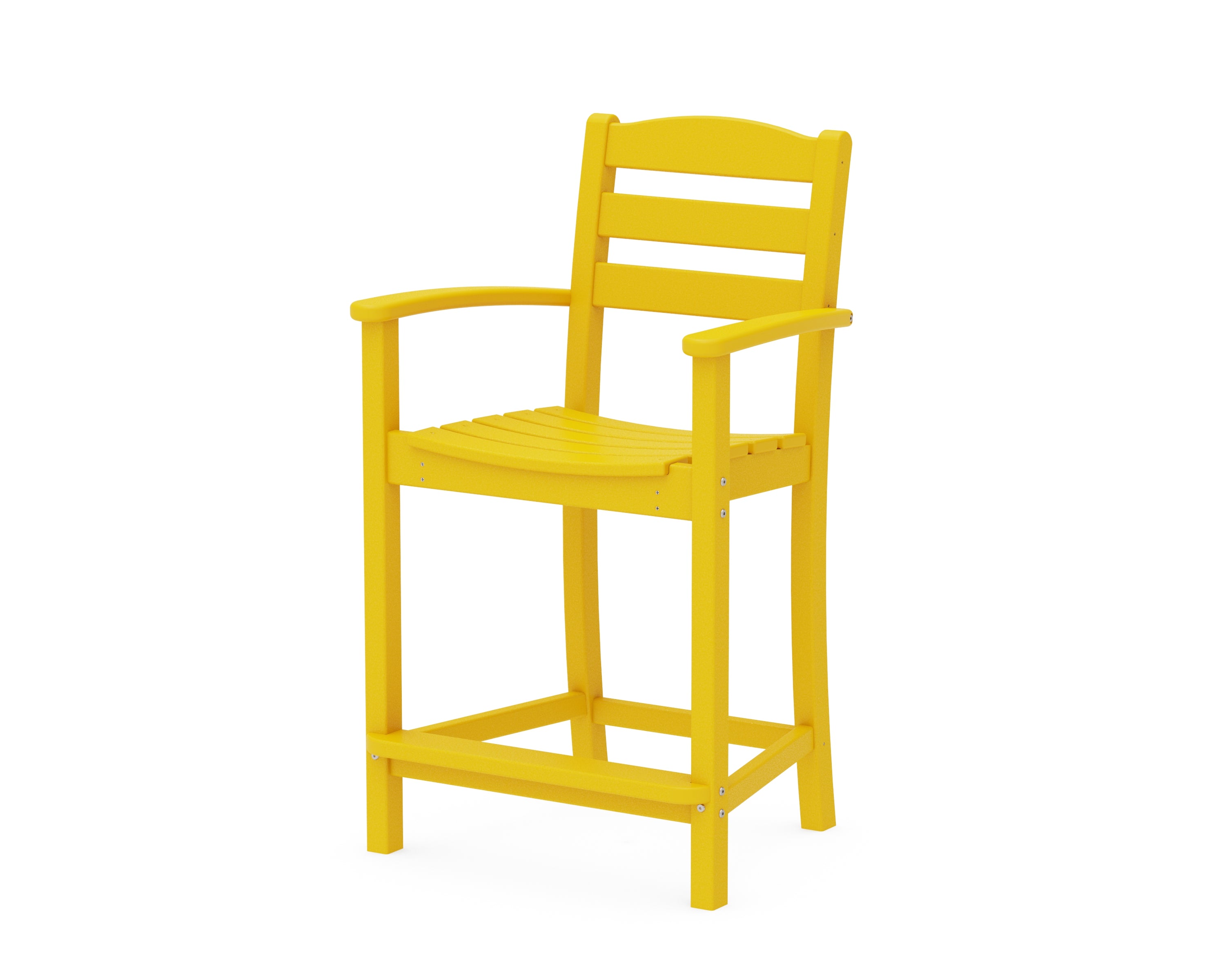 POLYWOOD® La Casa Café Counter Arm Chair in Lemon