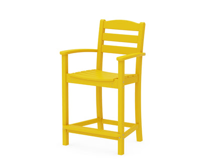 POLYWOOD® La Casa Café Counter Arm Chair in Lemon
