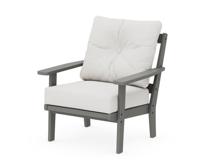POLYWOOD® Oxford Deep Seating Chair in Slate Grey / Natural Linen
