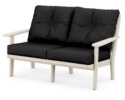 POLYWOOD® Lakeside Deep Seating Loveseat in Sand / Canvas Black