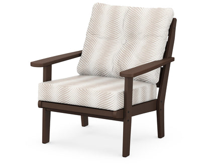 POLYWOOD® Lakeside Deep Seating Chair in Mahogany / Clock Out Cloud