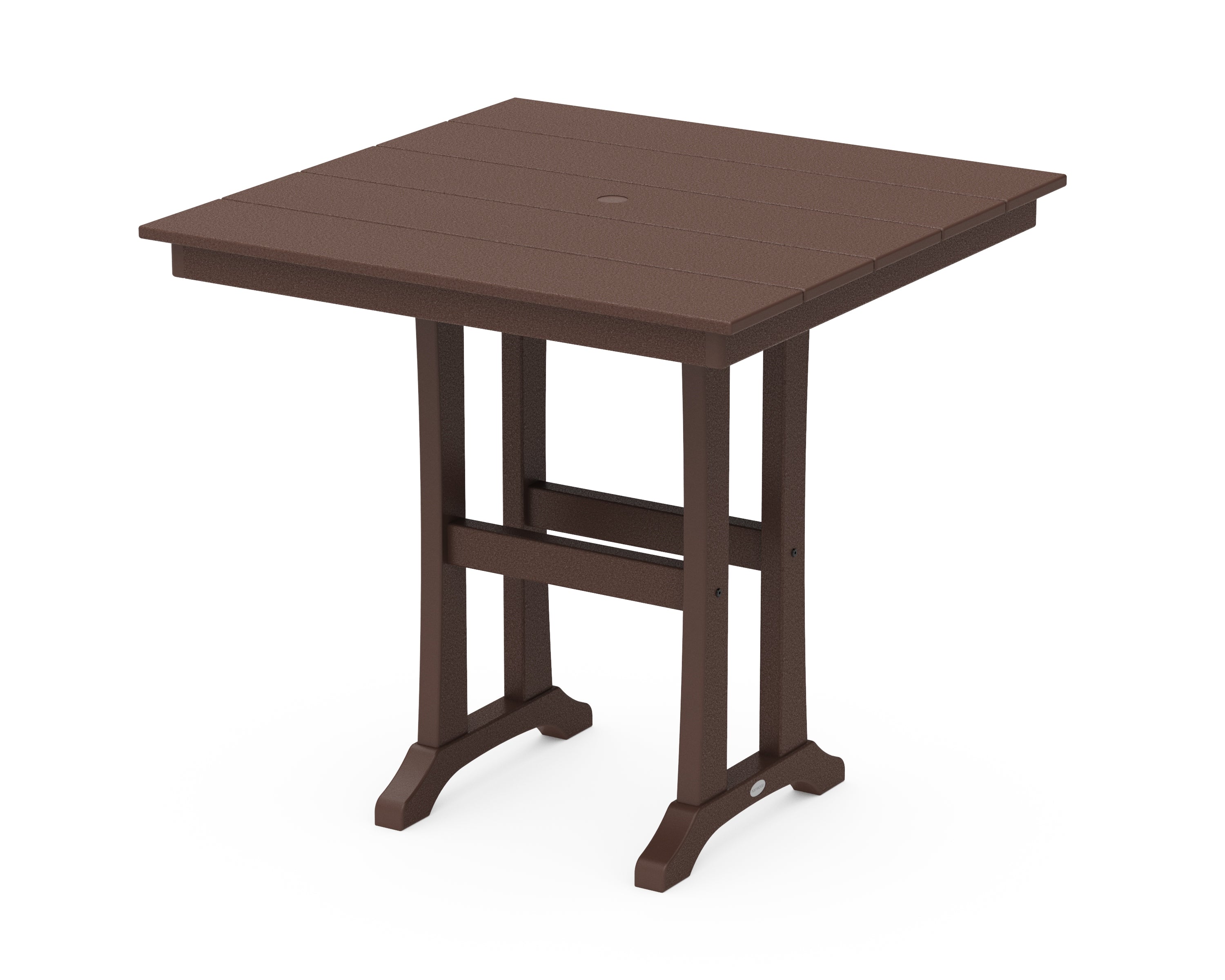 POLYWOOD® Farmhouse Trestle 37" Counter Table in Mahogany