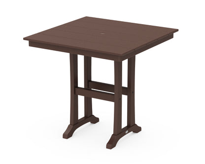 POLYWOOD® Farmhouse Trestle 37" Counter Table in Mahogany