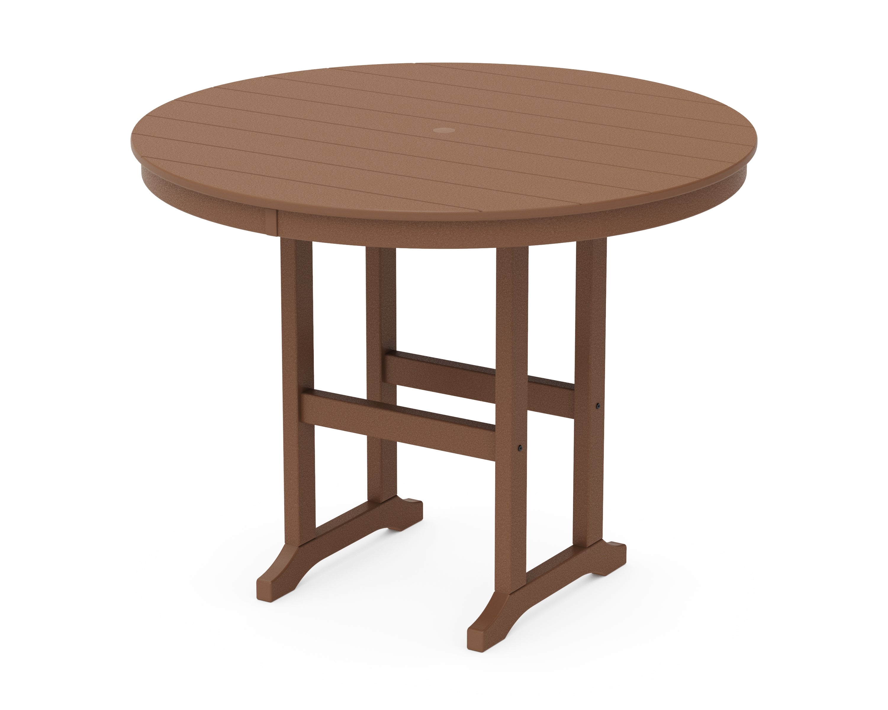 POLYWOOD® 48" Round Farmhouse Counter Table in Teak