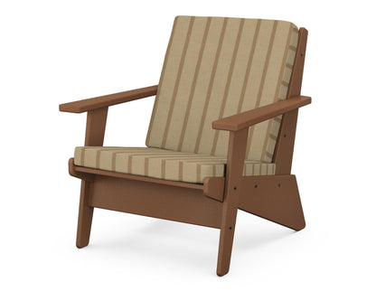 POLYWOOD® Riviera Modern Lounge Chair in Teak / Unwind Driftwood