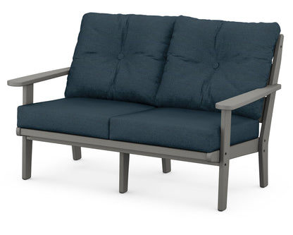 POLYWOOD® Lakeside Deep Seating Loveseat in Slate Grey / Platform Indigo