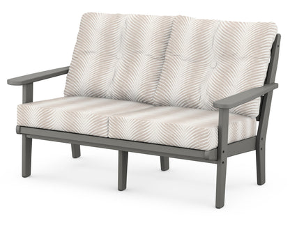POLYWOOD® Lakeside Deep Seating Loveseat in Slate Grey / Clock Out Cloud